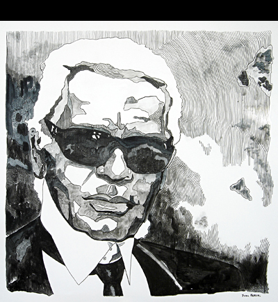 Karl L - 39.4x39.4in - Support canvas, acrylic and Indian ink with brush